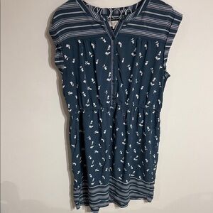 LOFT Navy Floral Dress